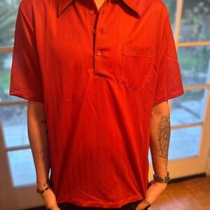 Jantzen burnt Red-orange Casual Button Down Shirt